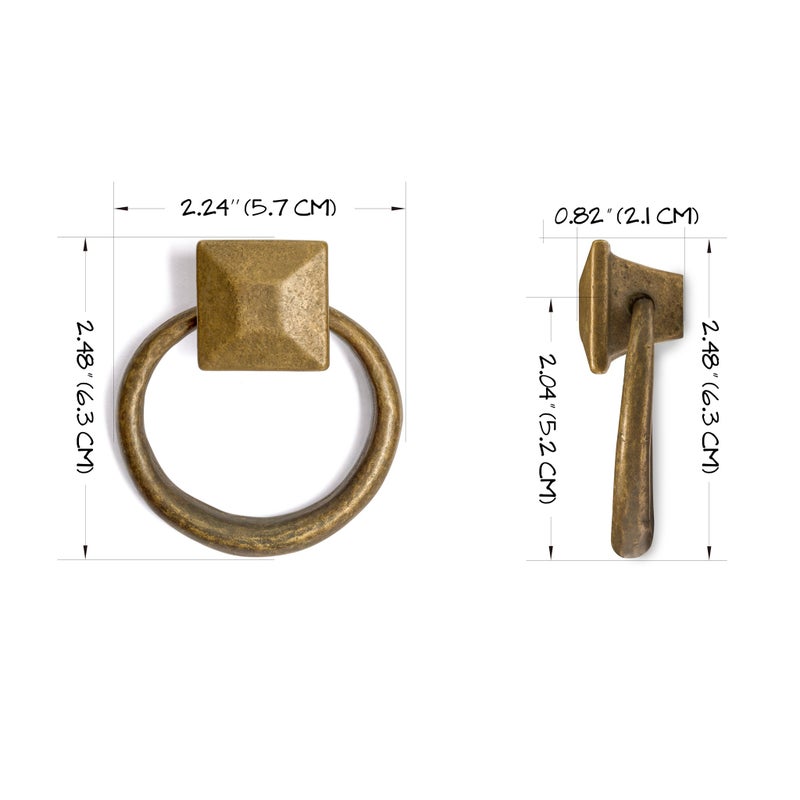 Hardware Philosophy Peg and Ring Pulls 2 Inches - Set of 2 - Architectural  Interior Design  Furniture Cabinet Customization Hardware - Image 3